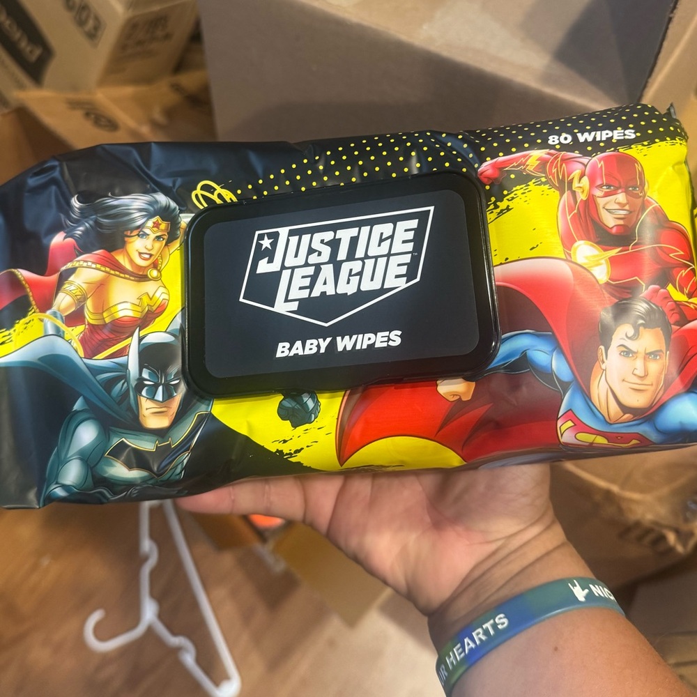 Justice League Baby Wipes - Black, Yellow, Red